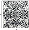 Grey Shower Curtain, Classic Damask Motif With Curlicue Leaves And Oriental Trippy Floral, Cloth Fabric Bathroom Decor
