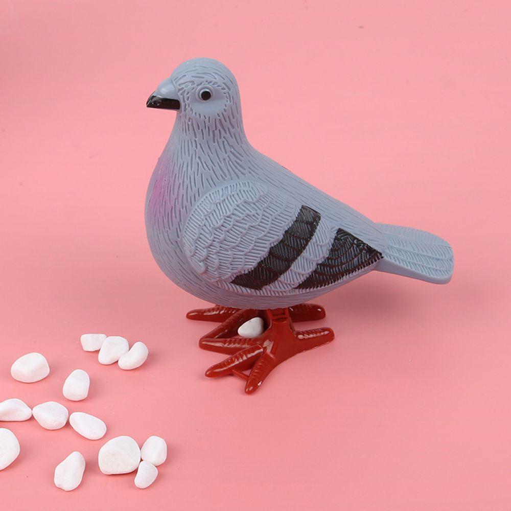 Pull Back Pigeon Animal Model Artificial Feather Figurine Pigeon Clockwork Toys Wind Up Toys