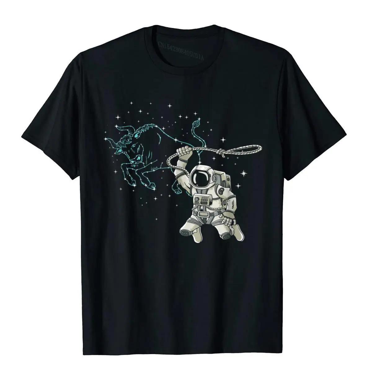 

Astronaut Roping Taurus Constellation Graphic Tee Unisex Cotton Short Sleeve Crew Neck TShirt 4XL