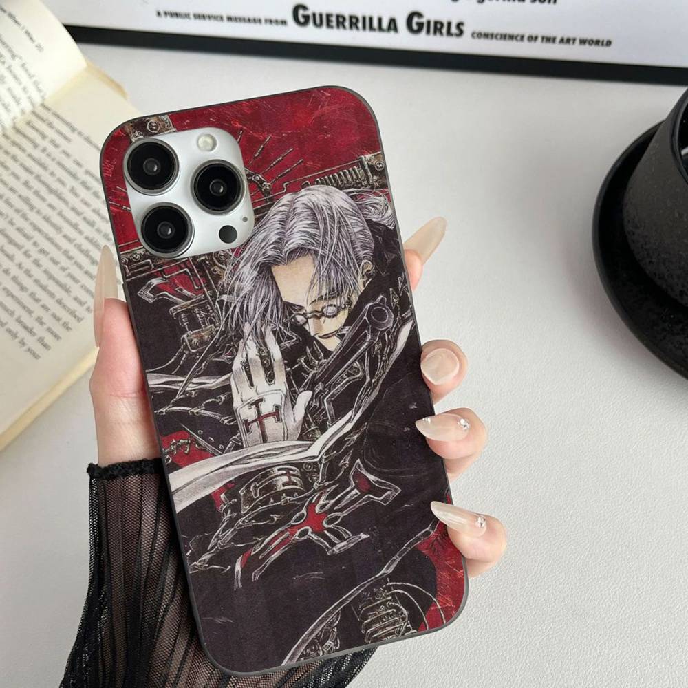 Horror Anime Hellsing For IPhone 17 16 15 Plus Pro Max 12 14 Plus 11 13 Wave Corrugated Stripe Funda Phone Cover