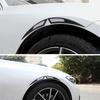 Pair Carbon Fiber Car Wheel Eyebrow Fender Decoration Sticker Cover Black Silver