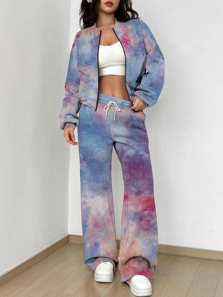 Flame Pattern Splicing Autumn And Winter New European And American Women'S Clothing Retro Pattern Printing Suit Women