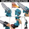 88VF Brushless Electric Chain Saw Mini Chainsaw Rechargeable Wood Cutter Pruning Garden Power Tool For Makita 18V Battery 8 Inches