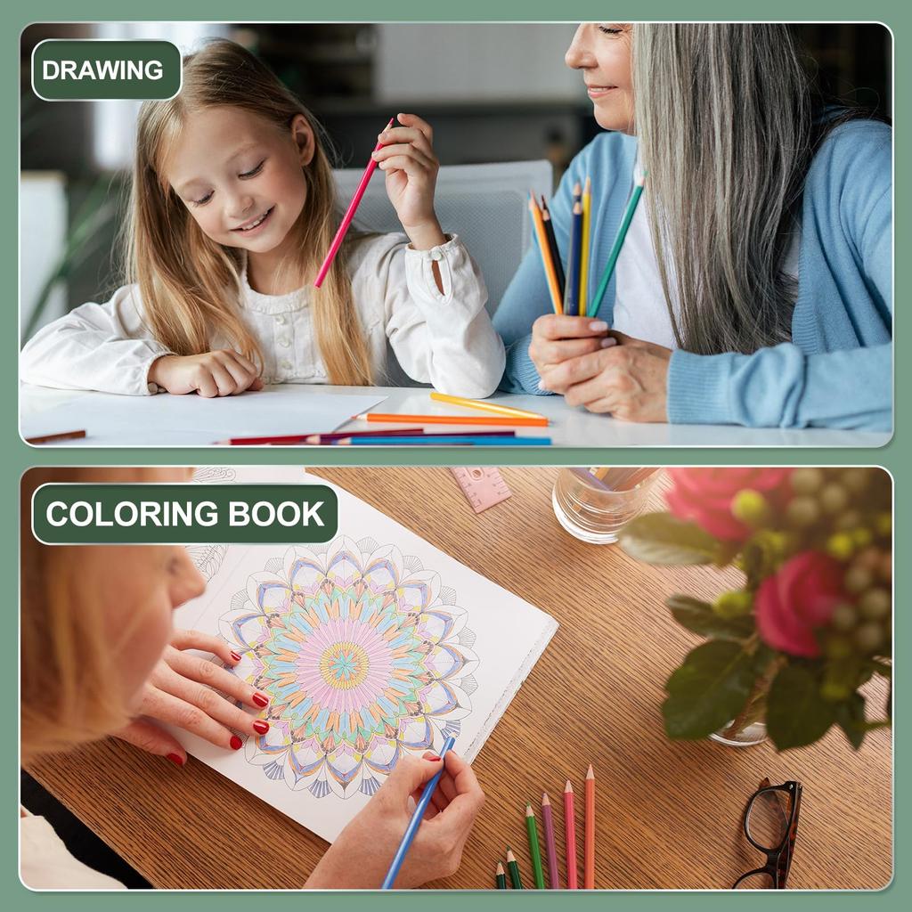 Colored Pencil 24 Drawing Art Adult Coloring Book Includes Paintbrush M&G 24-Color Set, Water-Soluble Pencils, Beginner's Supplies, Gift,