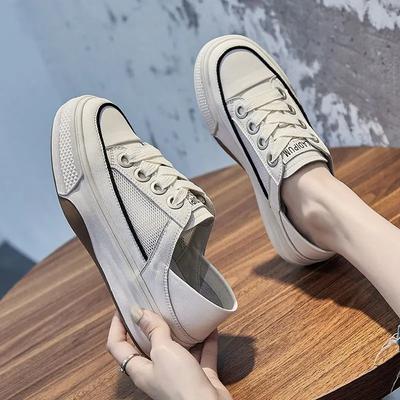 Sommer Mesh Atmungsaktive Damen Weiße Schuhe Hoch auf Plateau Neu In Stilvoller Y2k Mode Bequem und Elegant H Damenschuhe
