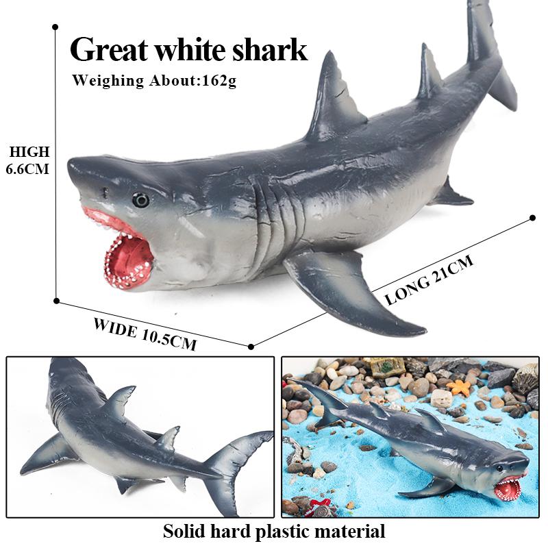 Oenux Ocean Animals Action Figures Sealife Shark Whare Megalodon Model Figurines PVC Home Decoration Kid Cognitive Education Toy