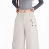 Autumn and winter new cartoon embroidered casual pants women's straight loose and versatile wide-leg scimitar pants