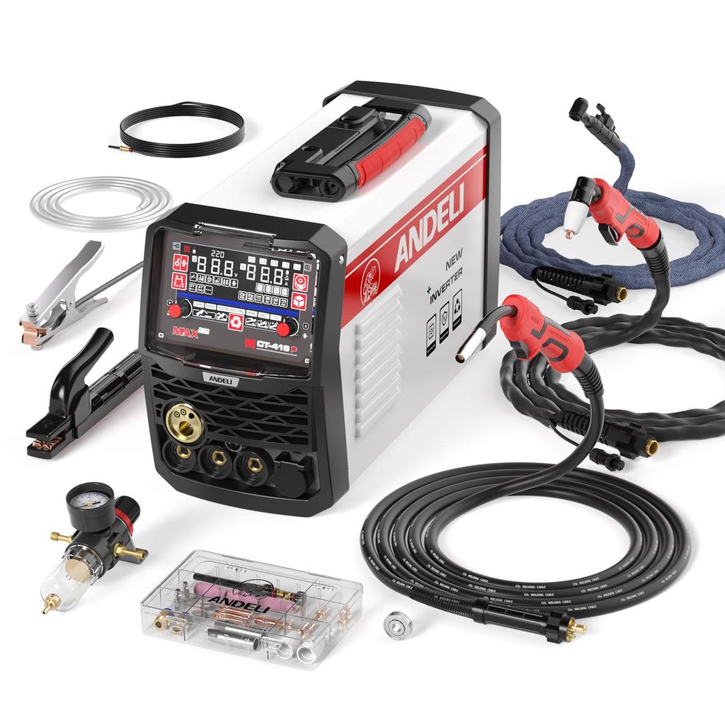 Plazmový řezák Svářečka Kombinace MCT-416 Pulzní MIG/HF TIG/HF CUT/MMA/FLUX CORE 6v1 Multifunkční Svářečka ANDELI 220V 160A Hliníková MIG Svářečka
