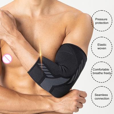1Pc Elbow Brace Ergonomic Design Compression Shock Absorption High Stretchy Knitting Elbow Protection Not Tight Elastic Gym Sport Arm Sleeve