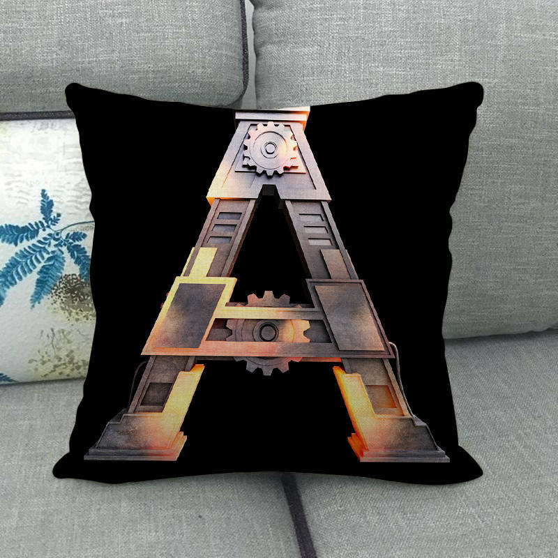 Science fiction style letters Digital printing short plush pillow covers for car sofa office cushion cover home goods