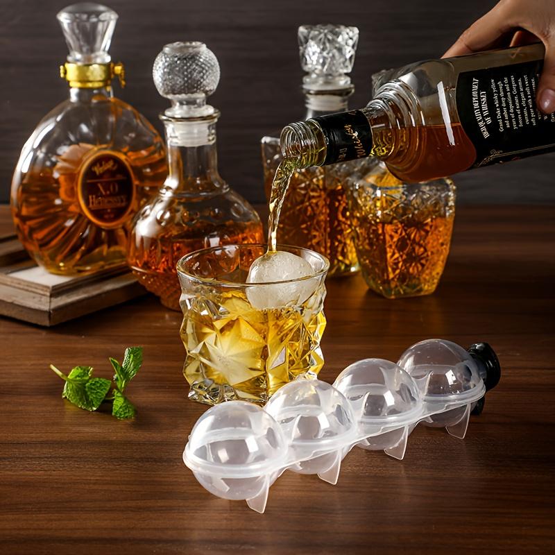 1pc 4 Sphere Ice Ball Maker Mold, Plastic Cocktail Whiskey Ice Tray Multifunctional Home Chocolate Molds, Kitchen Gadgets for Freezer, Bar Accessories