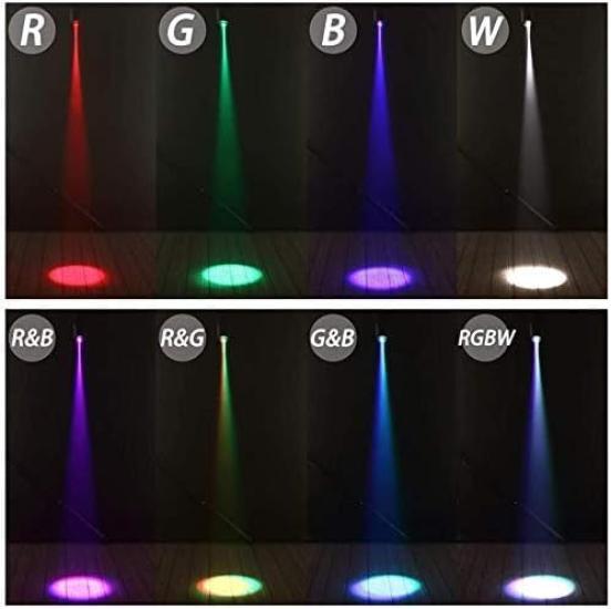 Projecteur LED à broches 15 W RGBW compatible DMX512, éclairage de scène, mode son automatique, effet d'éclairage pour maison, fête, spectacle, discothèque, U`King