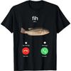 Fih Chamando Lembre-me Mensagem Recusar Aceitar Chamada Telefônica Camiseta de Peixe para Homens Top de Algodão Natural Macio Streetwear