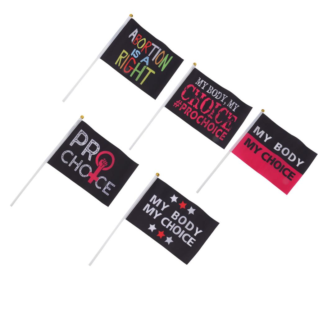 10Pcs Women Rights Flag Feminist Garden Flag Abortion Law Garden Banner for Outdoor Yard Decoration Type A