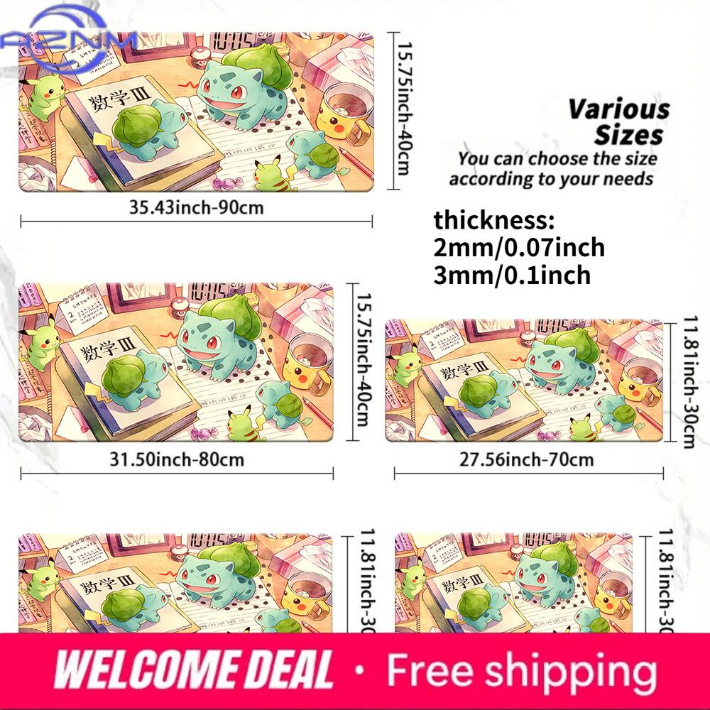 Study Desk Bulbasaur Gaming Desk Mat NonSlip Washable Mouse Pad 30x80x0.2cm