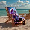 Ultra-Soft Beach Towel with Dark Theme,Ideal for Pool - Camping, Diving - Perfect Travel Essential, Vibrant Beach Towel.