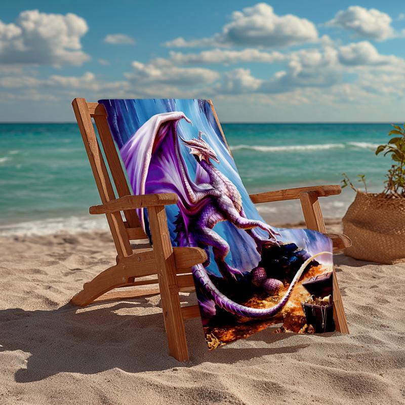 Ultra-Soft Beach Towel with Dark Theme,Ideal for Pool - Camping, Diving - Perfect Travel Essential, Vibrant Beach Towel.