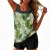 Swimsuits for Women Tankini Two Piece Modest Bathing Suit Floral Tank Top with Swim Shorts Tummy Control Swimwear