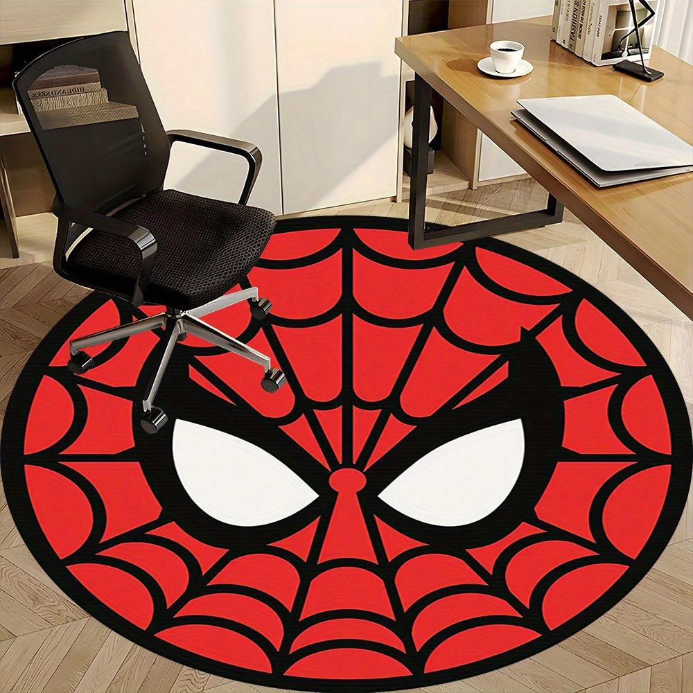 

1pc Spider-Man Web Pattern Round Rug - Office Carpet, Anti-Slip, Cartoon Design for Home Decor, Living Room and Bedroom Flooring Accessory -0412168 80cm by 80cm