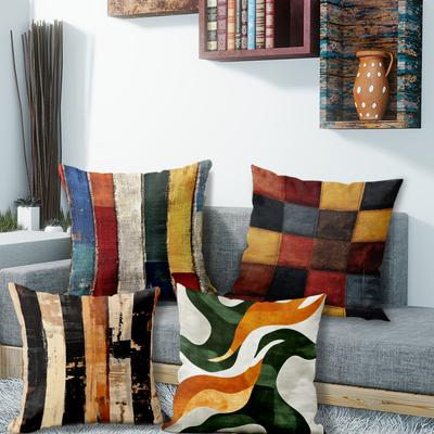 Fundas de cojín decorativas con parches de coloresAdecuadas para sofá coche dormitorio funda de almohada