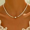 Bohemian Necklace, Bohemian Style Vacation-Inspired Pearls Beaded Necklace, Suitable for Mother's Day and Casual Attire