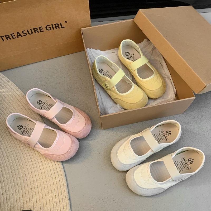 Yellow retro women's spring new soft-soled thick-soled Mary Jane shoes breathable sneakers