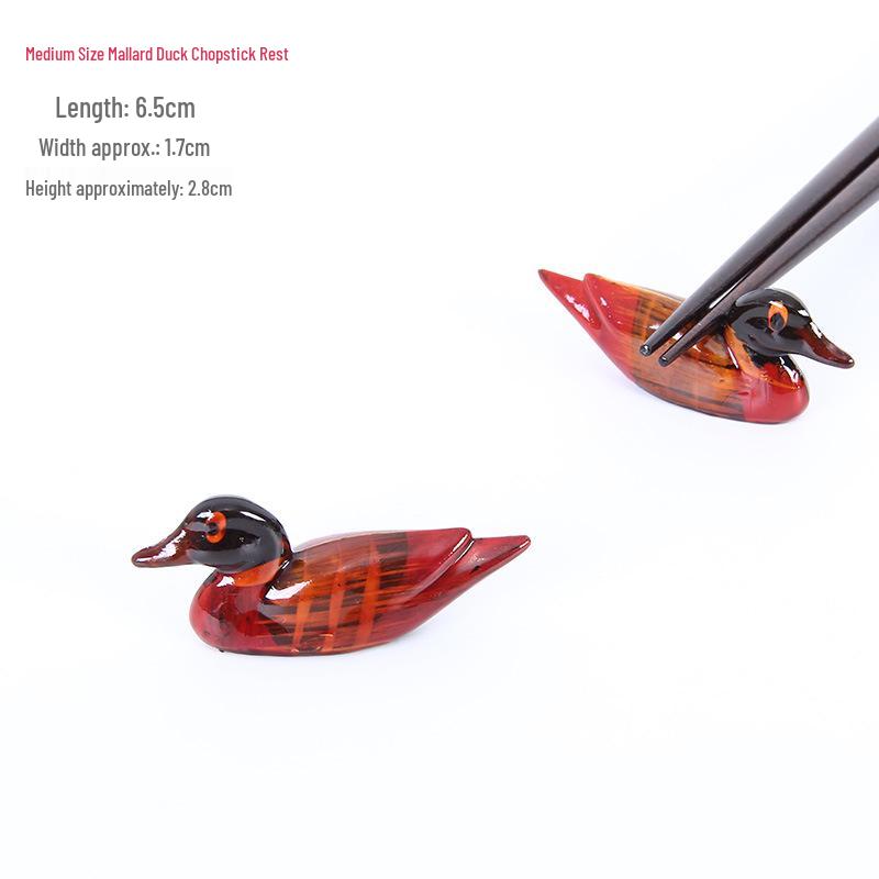 Kreatywny Podpórka pod Pałeczki w Kształcie Kaczki Mandaryńskiej - Uroczy Drewniany Uchwyt w Kształcie Zwierzęcia dla Restauracji i Hoteli