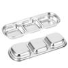 Stainless Steel Sauce Dish Seasoning Dish Snack Plate Divided Food Dipping Bowl Kitchen Tableware3 Grids
