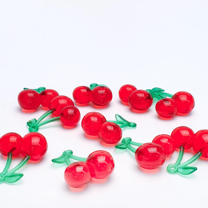 Acrylic Fruit Real Cherry Keychain Accessory Supplies
