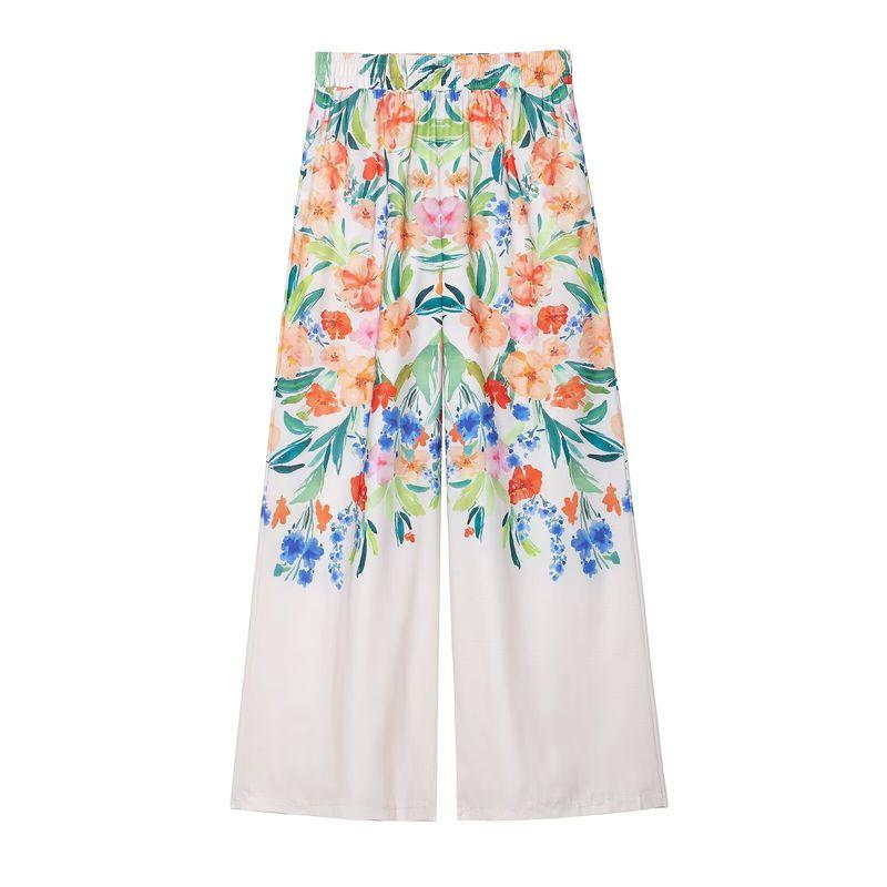 

Kaslead New Arrival Women s Clothing Fashion Style Fashion Florals Print Blouses Casual Pants Suit Long pants L