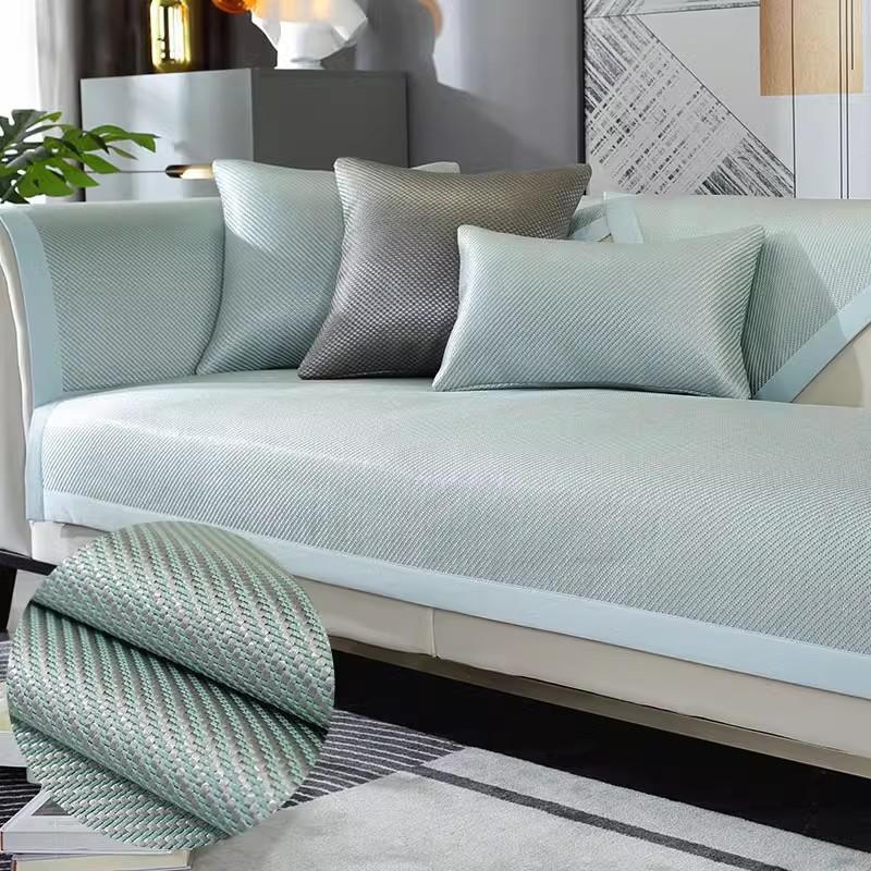 Cooling Rattan Straw Mat Sofa Cushion Summer Summer Seat Cushion for Summer Washed Ice Silk Non-Slip Sofa Cover Seat Cushion Ice Pad