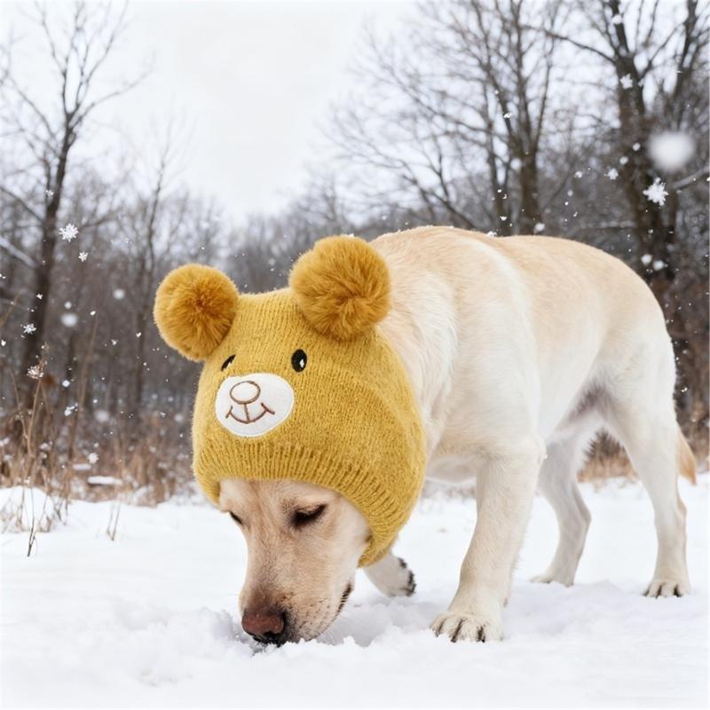 Holiday Dog Hat Warm Thicken Weave Knitted Hat For Small to Large Animals Party Indoor Use