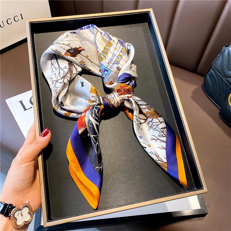 100% Natural Silk Square Scarf Women Bandana Headscarf Scarves Shawls Square Neck Foulard Wraps Cachecol Femme Schals Bufanda