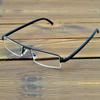 Executive Office Style Halbrand-Lesebrille mit 12-lagiger Beschichtung für Herren mit PU-Gehäuse +0,75 +1 +1,25 +1,5 +1,75 +2 +2,5 bis +4