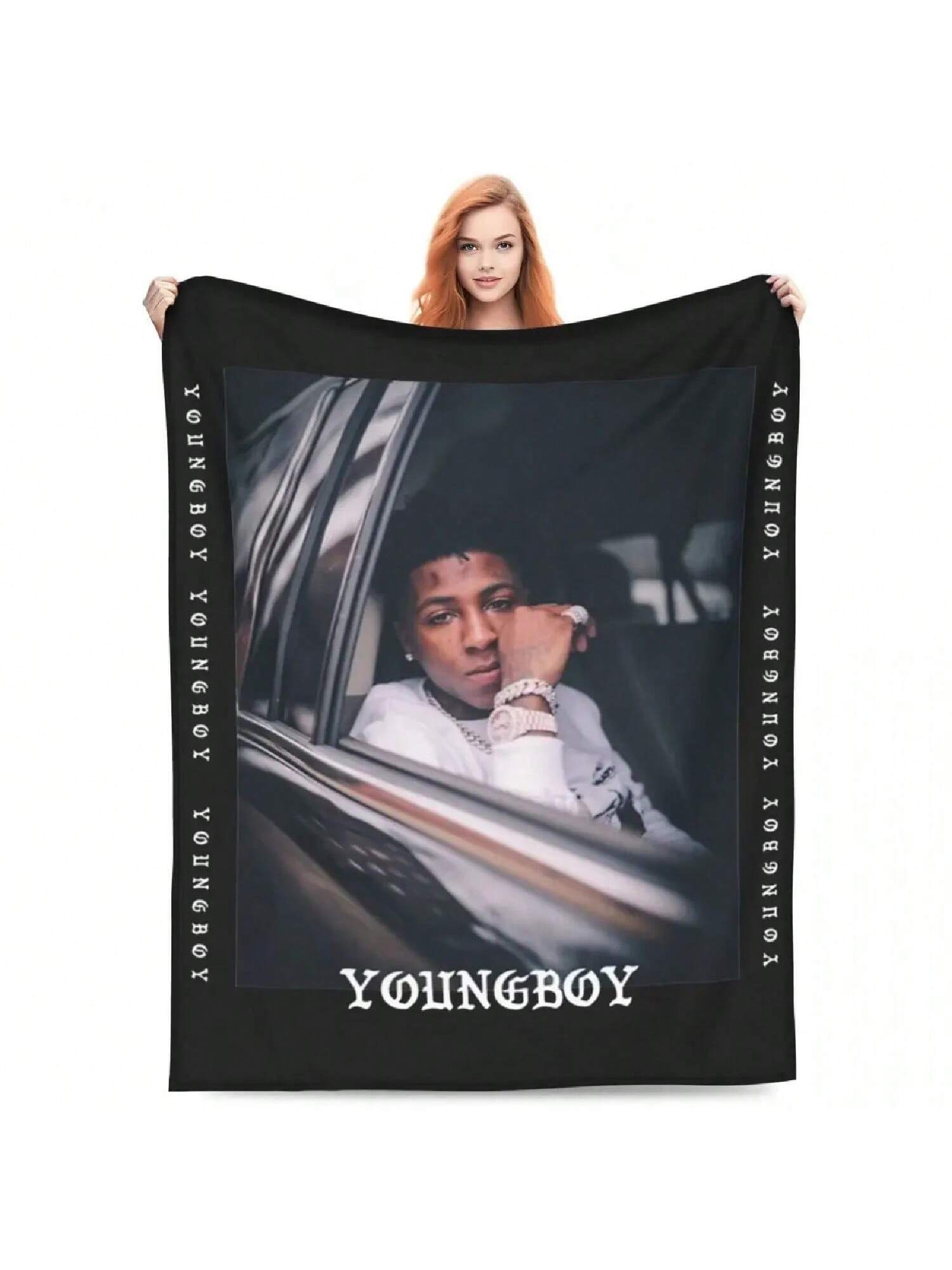 Never Broke Again Throw Blanket By Young  Warm Flannel Decor For Bed Office Or Couch 75X95CM