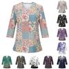 Women's Uniform Top, V-Neck with Single Pocket and Side Slit, 3/4 Sleeve