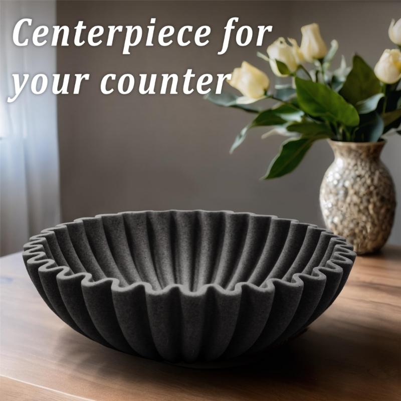 Large Decorative Bowl,Modern Handicraft Bowls Decorative Fruit Bowl for Kitchen Counter,Stylish Key Bowl for Entry Table