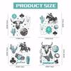 4Pcs 4 Styles Plastic Heat Transfer Film Logo Stickers Set for DIY T-Shirt Bags Hats Jackets Cattle 200x170~190mm 1pc/style