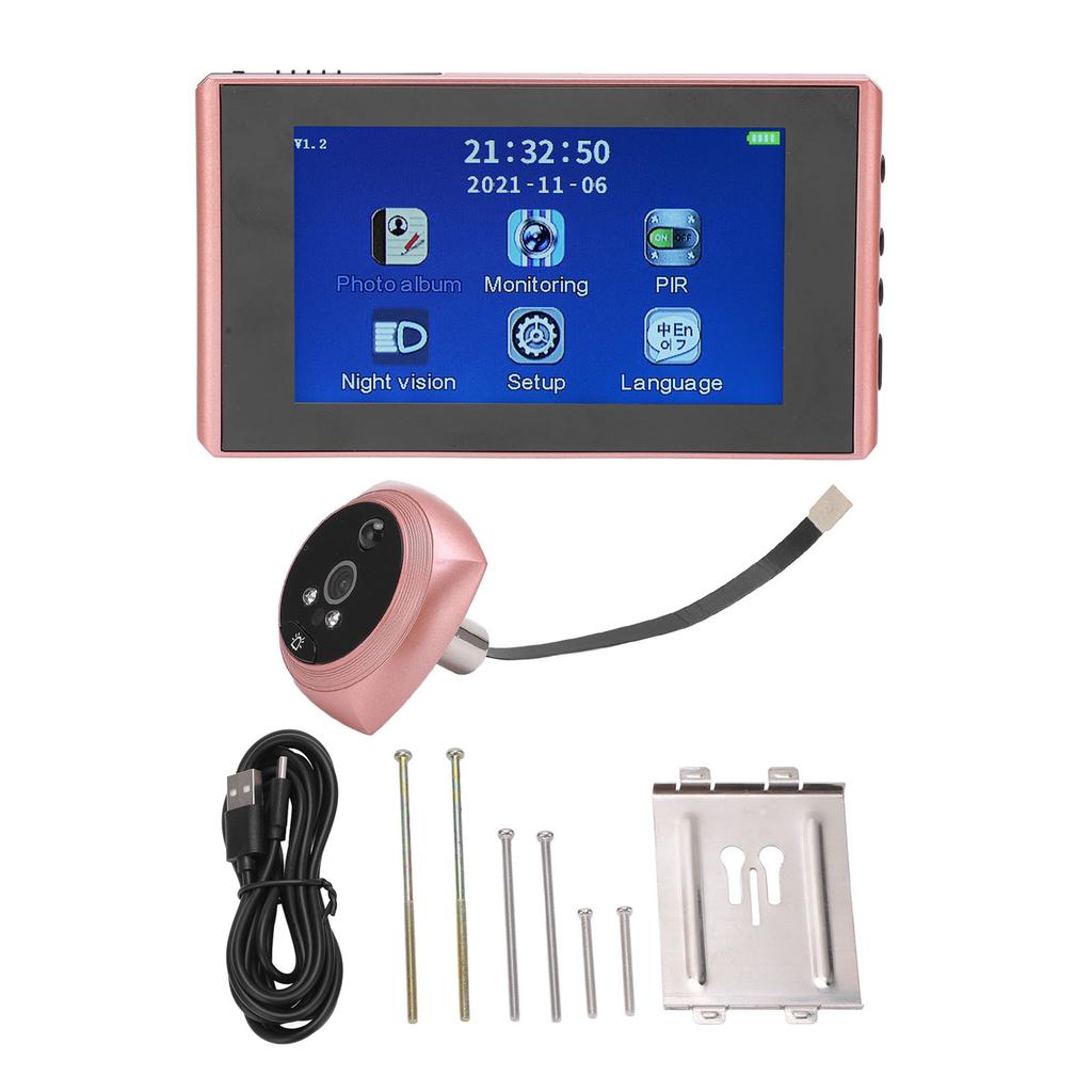 Door Digital Viewer Real Time Viewing High Definition Smart Doorbell Peephole Viewer with 4.3in
