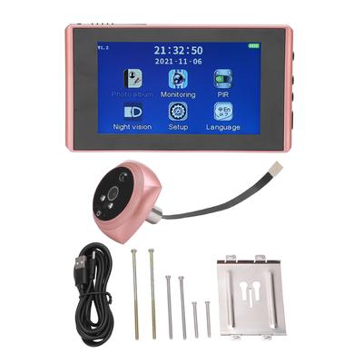 Viseur numérique de porte Visualisation en temps réel Haute définition Sonnette de porte intelligente Viseur de judas avec 4,3 pouces