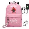 Printed Iron Chain Usbgenshinimpact Yuanshen Backpack Leisure Middle School Student Travel School Bag