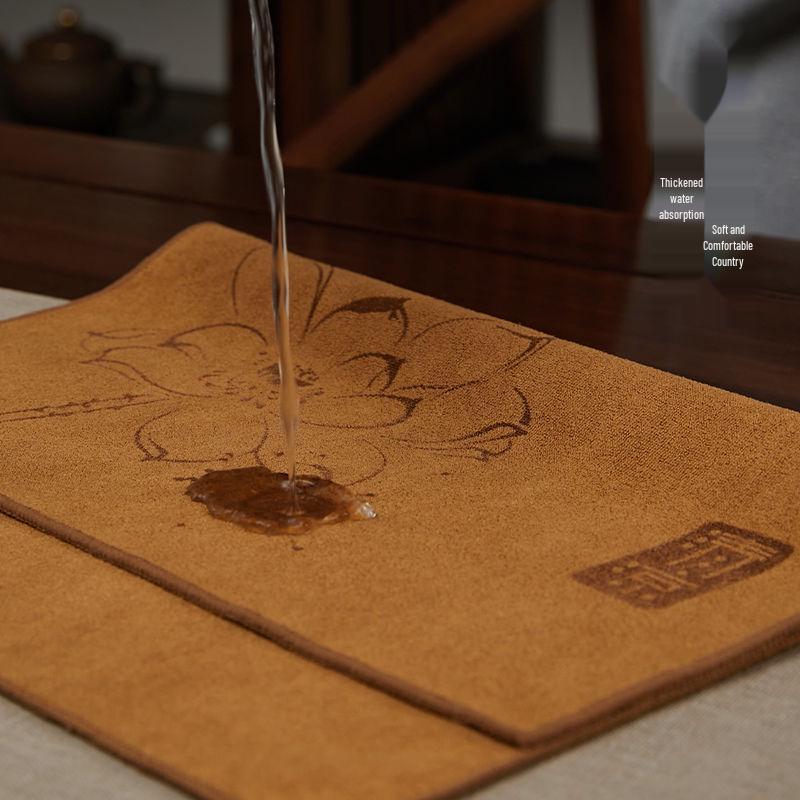 Pano de Chá e Tapete Absorvente Grande - Acessórios para Mesa de Chá Zen e Pano de Prato para Cerimônias de Chá.