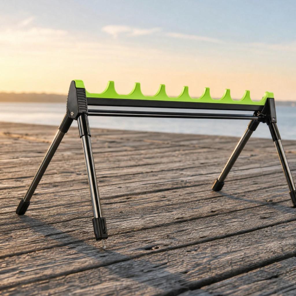 Adjustable Aluminum Fishing Rod Rack Folding with Extendable