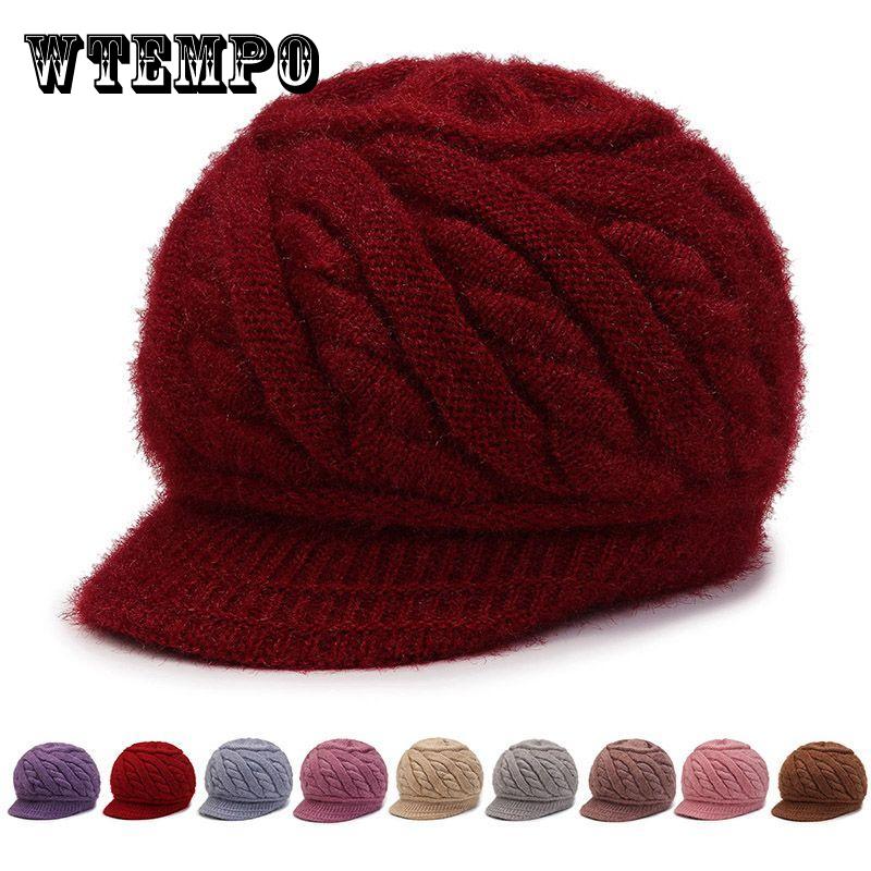 Hüte für Frauen mittleren und höheren Alters Doppellagige Thermowollmützen ohne Futter Verdickte gestrickte Fleecefuttermützen