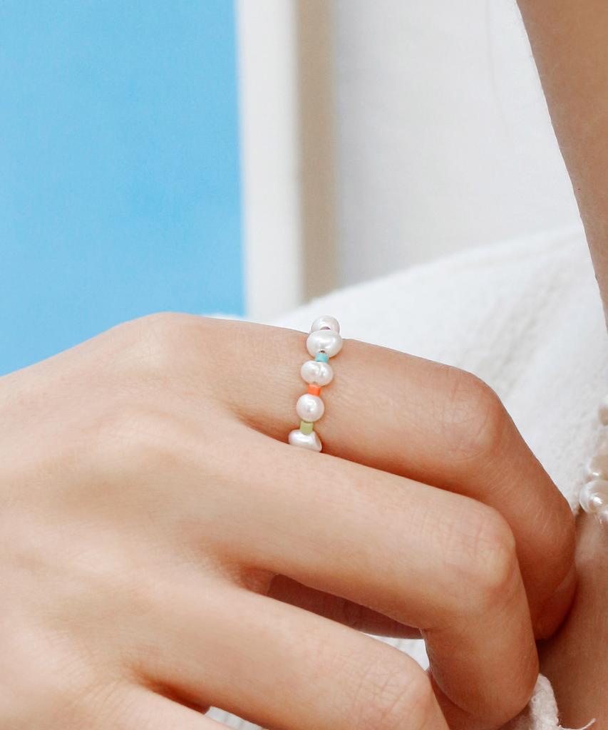 47Bag 925 Freshwater Pearl Bead Ring Lieto