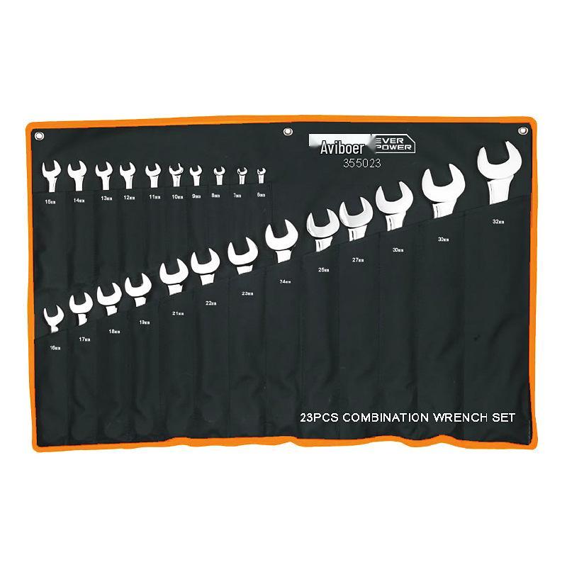 Premium 23-Piece Mirror Finish Reversible Wrench Set - AIBOER 355023 23-Piece Set