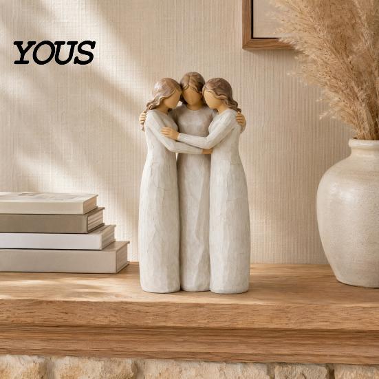 Sister Ornaments Four Women Friendship Figurine Decor, Sisterhood Statue Gift for Friends, Sisters Decorative Home and Moms, Faceless