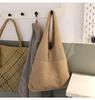 Vintage wool woven shoulder bag bag large capacity beach bag shopping bag women's knitted tote bag portable