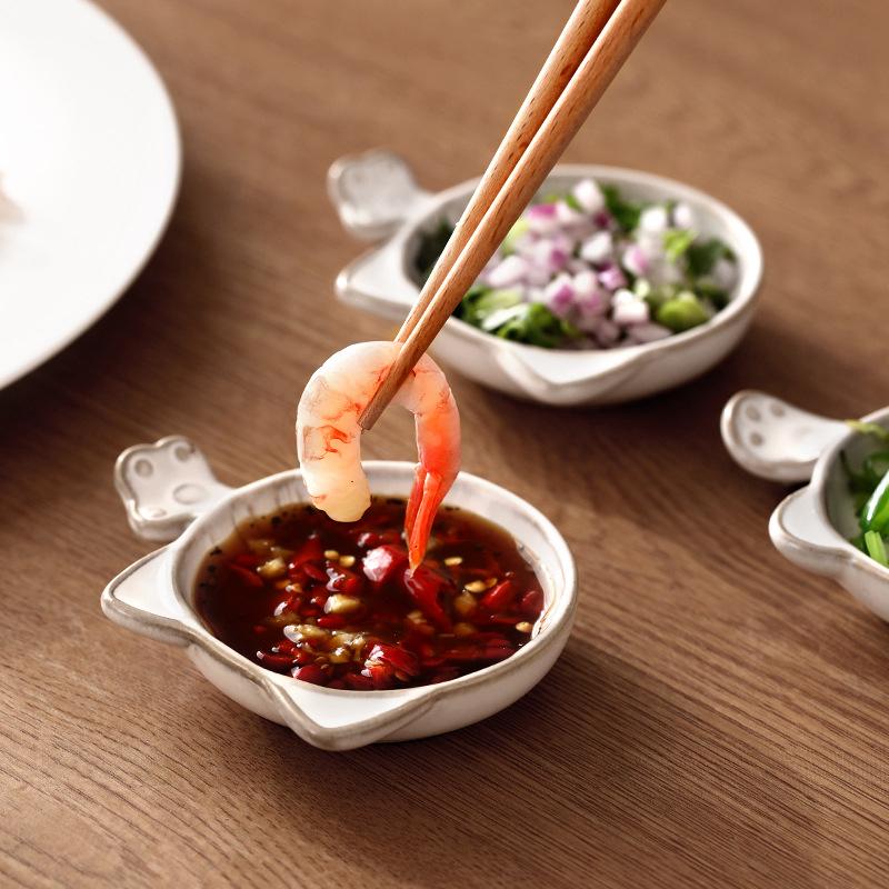 Piatto per salsa di soia Portacannesucchi Creativo Carino Piatto per contorni Condimento Piatto per intingoli Casa Piatto in ceramica