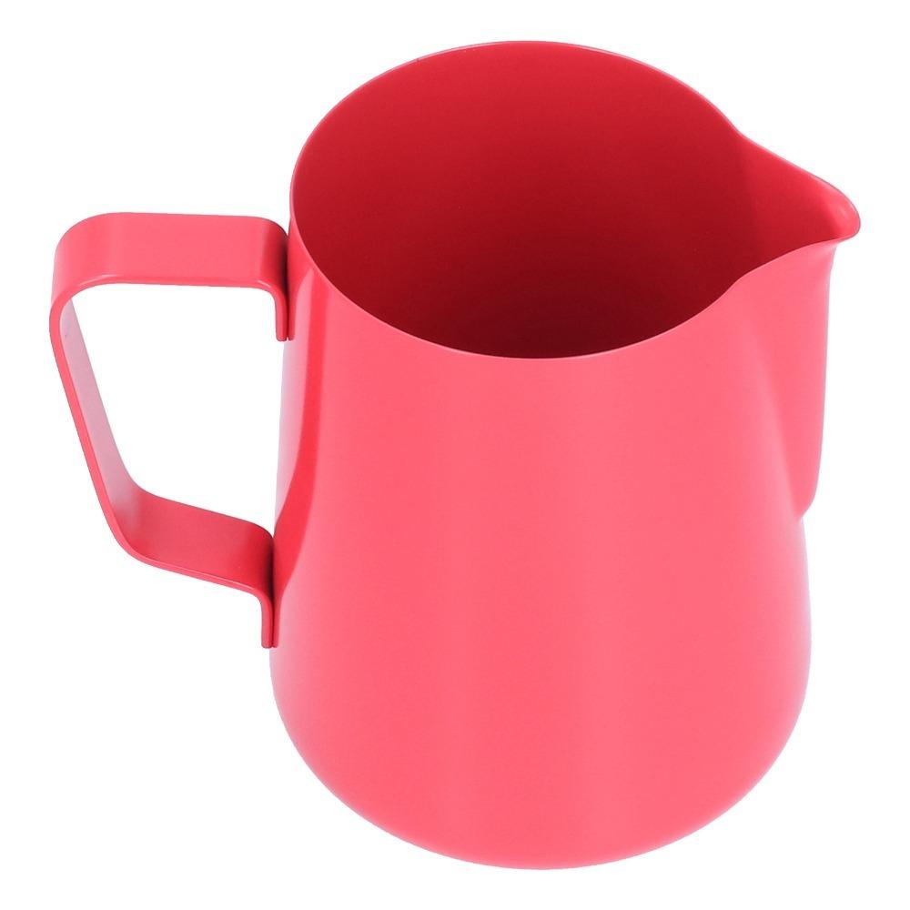 600ml Capacity Frothing Pitcher Pointed Spout Colorful Milk Frothing Jug Stainless Steel Coffee Frothing Jug Latte Art красный